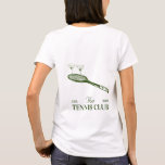 martini and tennis club  party  T-Shirt<br><div class="desc">Get ready to celebrate in style with our Tennis Club Party T-Shirt. Perfect for tennis enthusiasts, this comfortable and stylish tee features a vibrant design with charming illustrations of tennis rackets and balls, capturing the excitement and camaraderie of your tennis club events. Made from high-quality, breatheable cotton, our T-shirt ensures...</div>