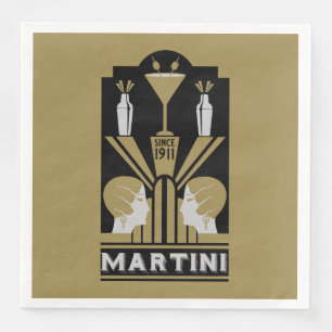 Martini Art Deco Art Napkin