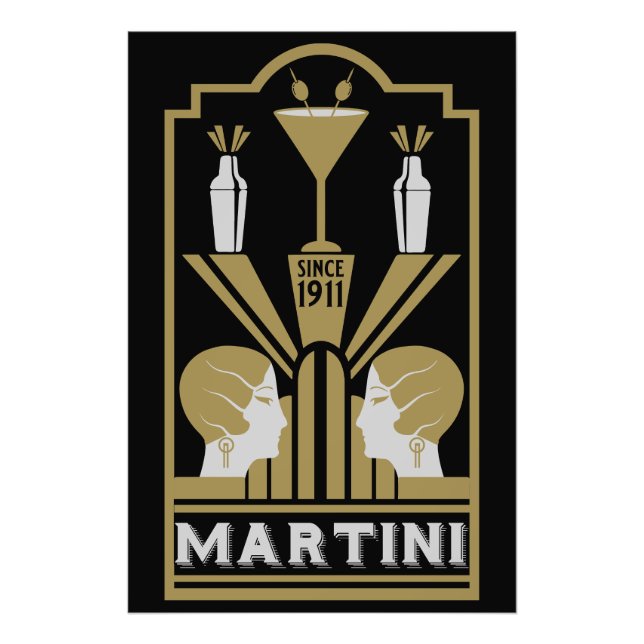 Martini Art Deco Art Photo Print (Front)