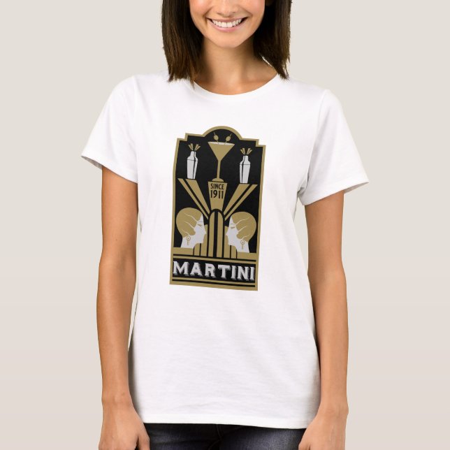 Martini Art Deco Art T-Shirt (Front)