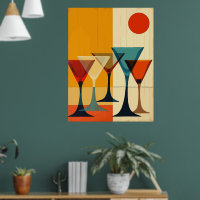 Martini Bar Mid Century Modern Vector Art