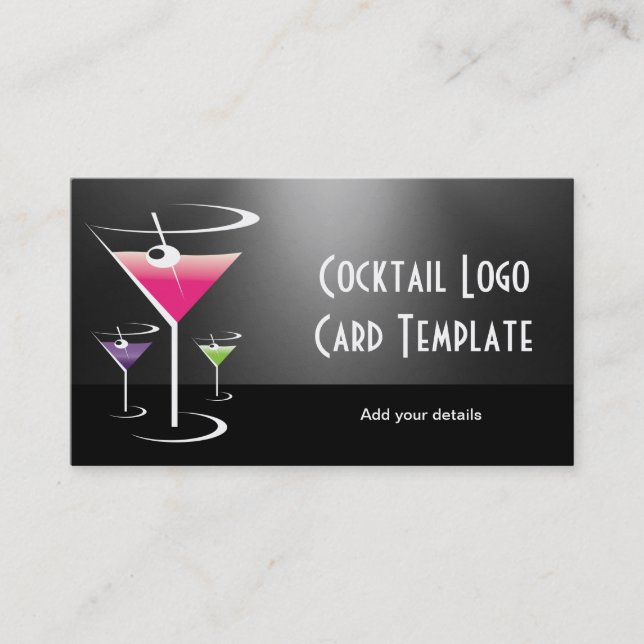 Martini Bartender Classy Cocktails Business Card (Front)