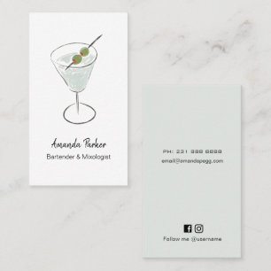Martini bartender, Mixologist Business Card