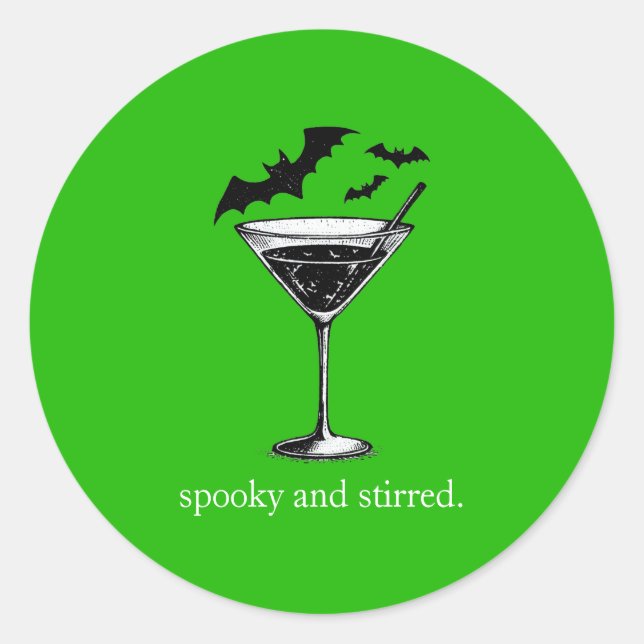 Martini Bats Classic Round Sticker (Front)