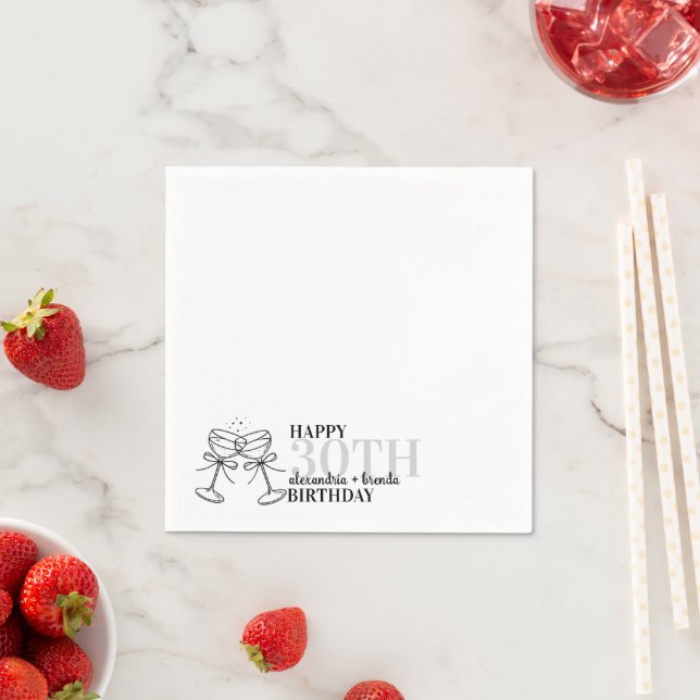 Martini Birthday Bows Napkin (Insitu)