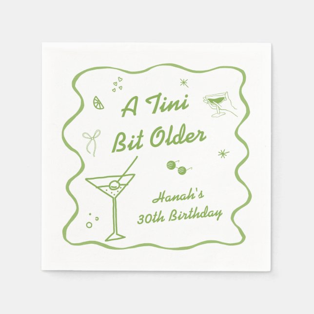Martini Birthday Party theme Napkin (Front)