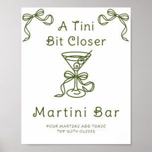 Martini Bow Bridal shower Martini bar Poster