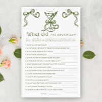 Martini bow bridal shower What did the groom say
