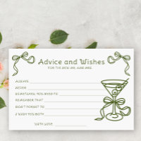 Martini Bridal Shower Advice and Wishes