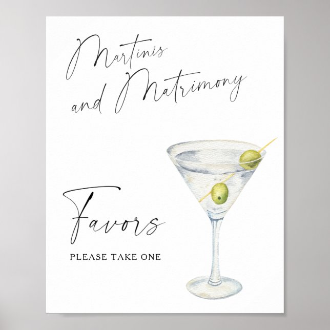 Martini bridal shower Favours please take one  Poster (Front)