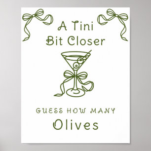 Martini Bridal Shower - How many olives Poster