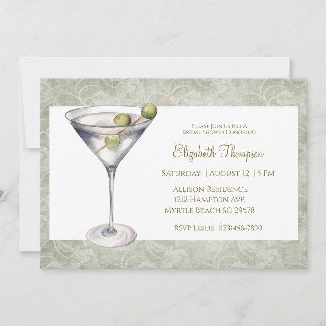 Martini  Bridal Shower Invitation (Front)