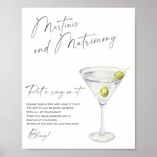 Martini bridal shower Put a ring on it game Poster