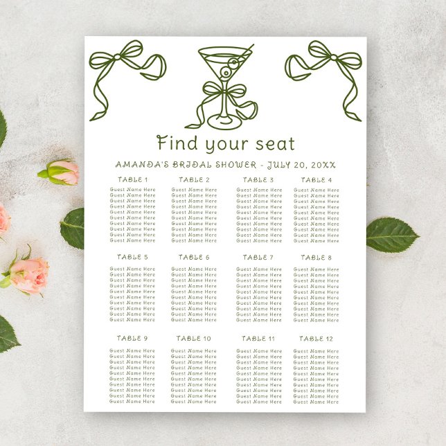 Martini Bridal shower seating chart (Creator Uploaded)