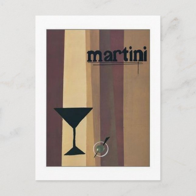Martini (brown Stripes) Postcard (Front)