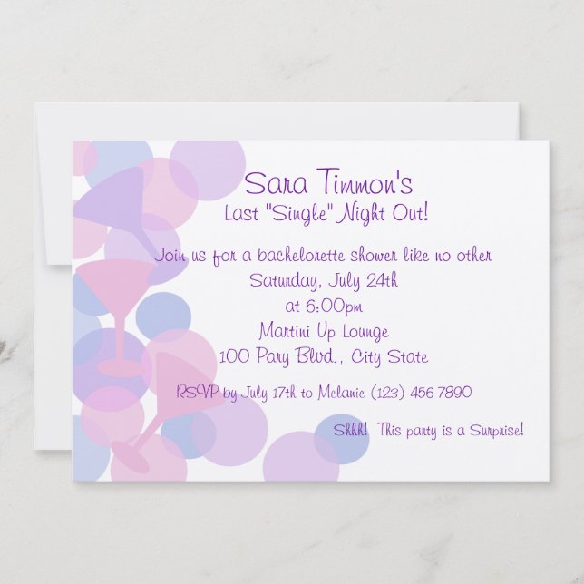 Martini Bubbles Invitation (Front)