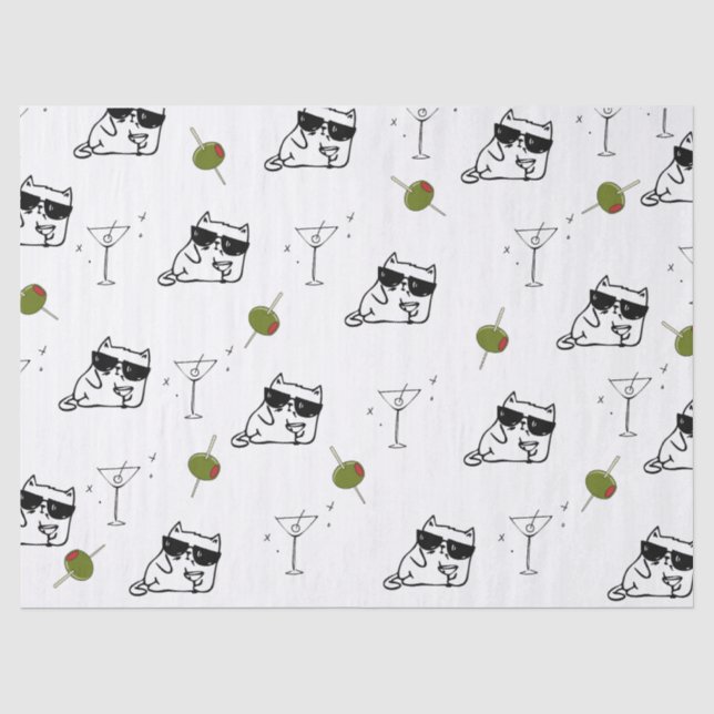Martini Cat Tissue Paper (Front)