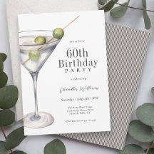 Martini Cocktail 60th Birthday Party