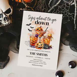 Martini Cocktail Halloween Party Invitation