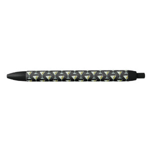 Martini Cocktail Pattern Black Ink Pen
