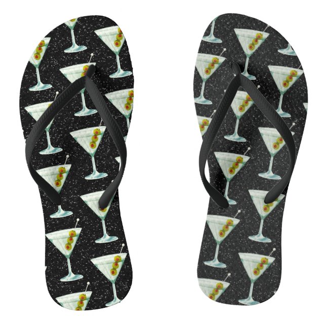 Martini Cocktail Pattern Jandals (Footbed)