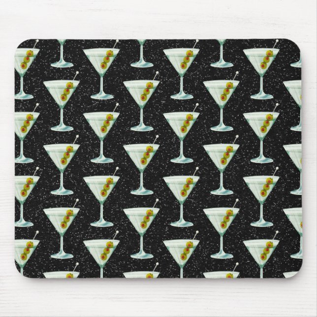 Martini Cocktail Pattern Mouse Pad (Front)