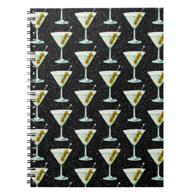 Martini Cocktail Pattern Notebook (Front)
