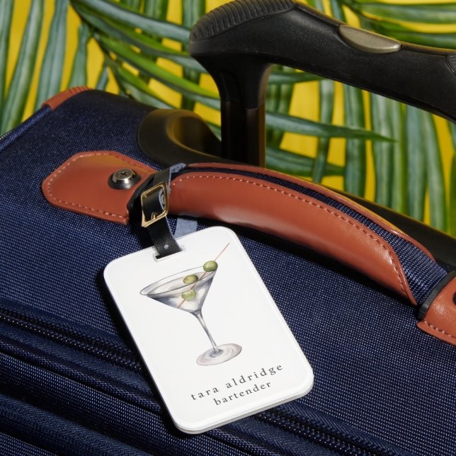 Martini Cocktail Professional Bartender Luggage Tag (Front Insitu 1)
