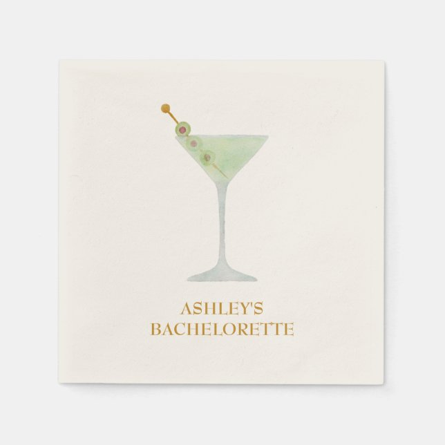 Martini Cocktail Wedding Shower or Bachelorette  Napkin (Front)