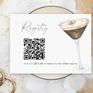 Martini Coffee QR code bridal shower registry  Enclosure Card
