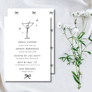 Martini Coquette Bow Bridal Shower  Invitation