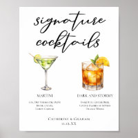 Martini Dark & Stormy Signature Cocktails Menu