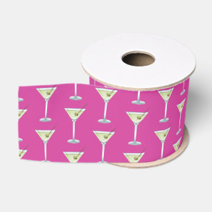 Martini Drinks On Pink Grosgrain Ribbon