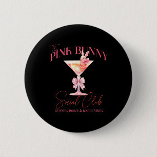 Martini Easter Pink Bunny Tail Social Club Happy E 6 Cm Round Badge