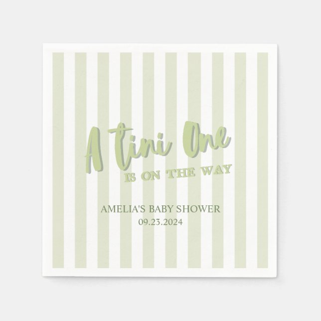 Martini Espresso green gender neutral baby shower Napkin (Front)