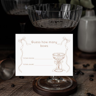 Martini Espresso How many bows Bridal game Enclosure Card