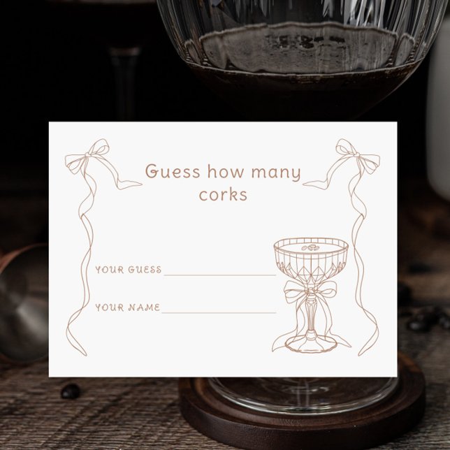 Martini Espresso How many corks Bridal game Enclosure Card (Creator Uploaded)