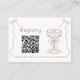 Martini Espresso QR code bridal shower registry  Enclosure Card