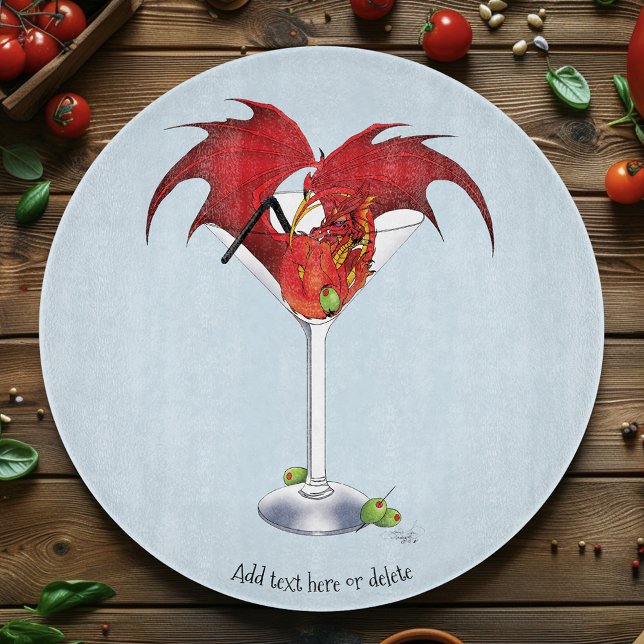 Martini Fantasy Red Dragon Cutting Board (Creator Uploaded)