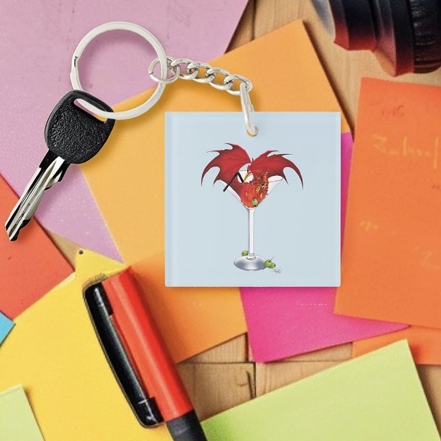 Martini Fantasy Red Dragon Key Ring (Creator Uploaded)