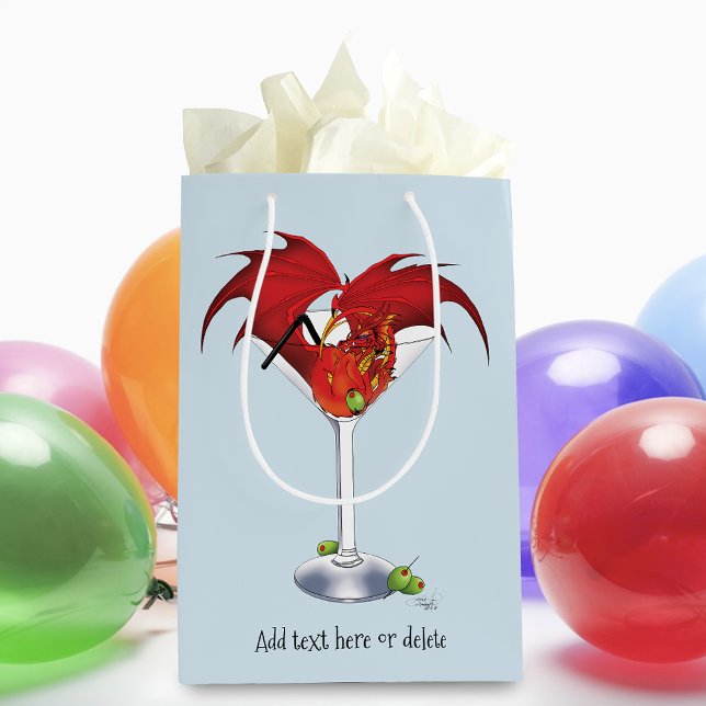 Martini Fantasy Red Dragon Medium Gift Bag (Creator Uploaded)