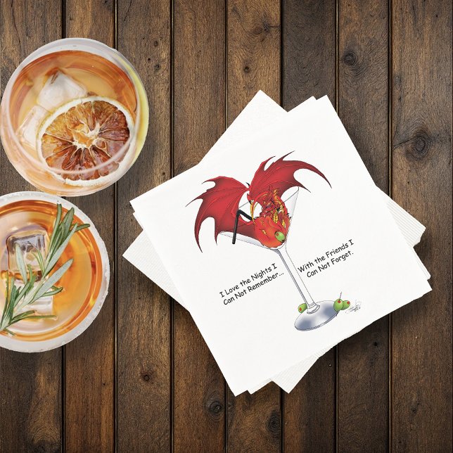 Martini Fantasy Red Dragon Napkin (Creator Uploaded)