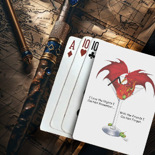 Martini Fantasy Red Dragon Playing Cards