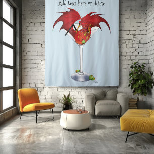 Martini Fantasy Red Dragon Tapestry