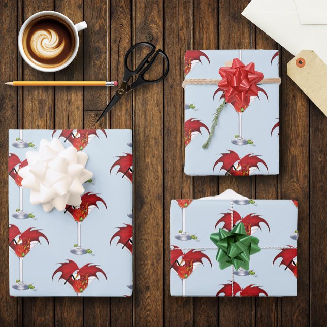 MArtini Fantasy Red Dragon Wrapping Paper Sheet (Creator Uploaded)