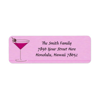 Martini Glass Address Label