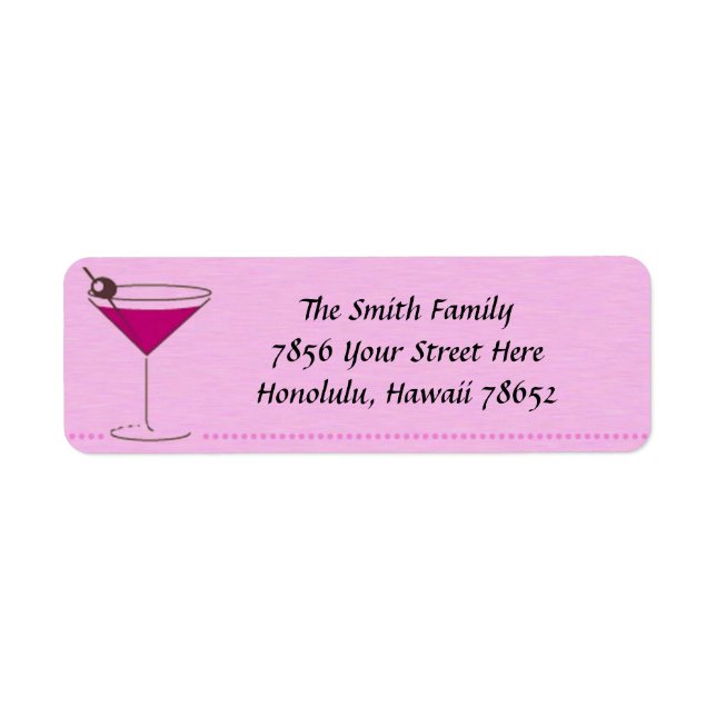 Martini Glass Address Label (Front)