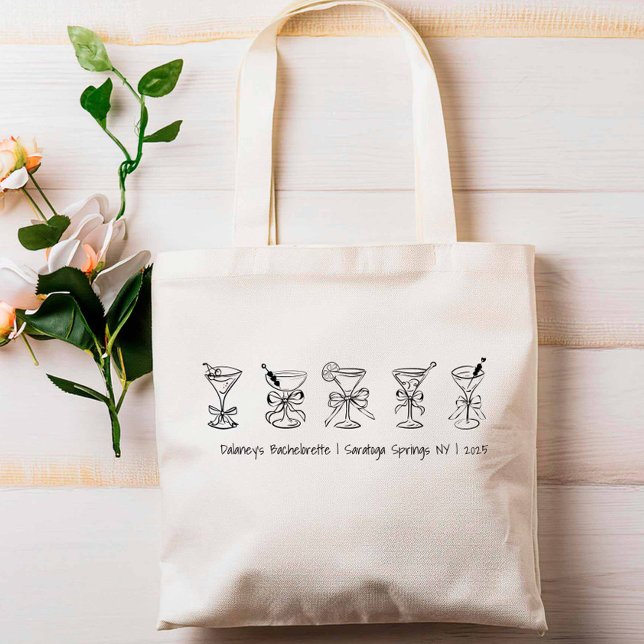 Martini Glass Bachelorette Party Bridesmaid Gift Tote Bag (Creator Uploaded)