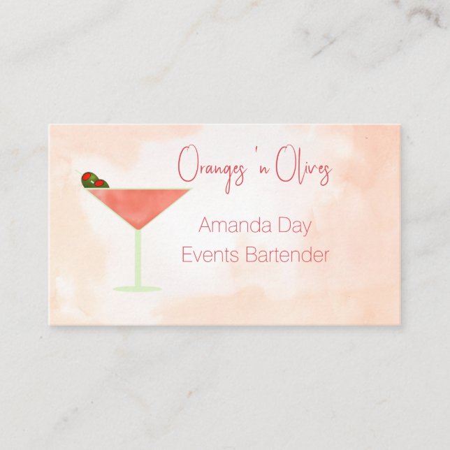 Martini Glass Business Card (Front)