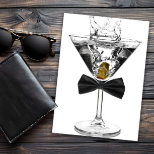 Martini Glass Mans Any Number Birthday Party Invit Invitation
